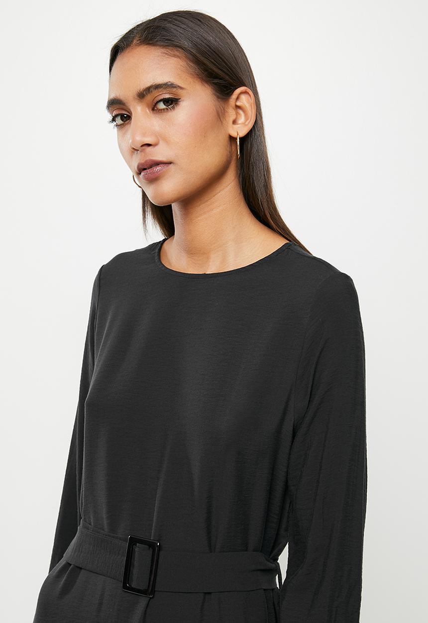 Koton - Tiered long sleeve dress - black