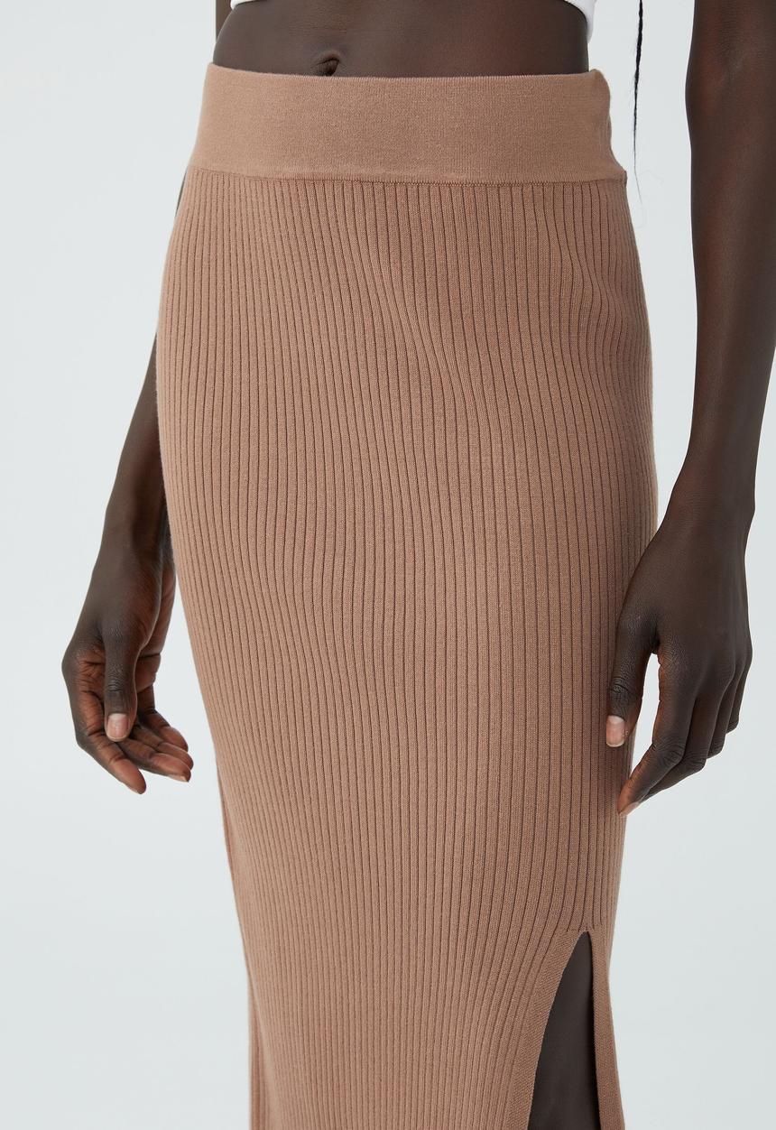 Cotton On - Knit midi skirt - cocoa bean