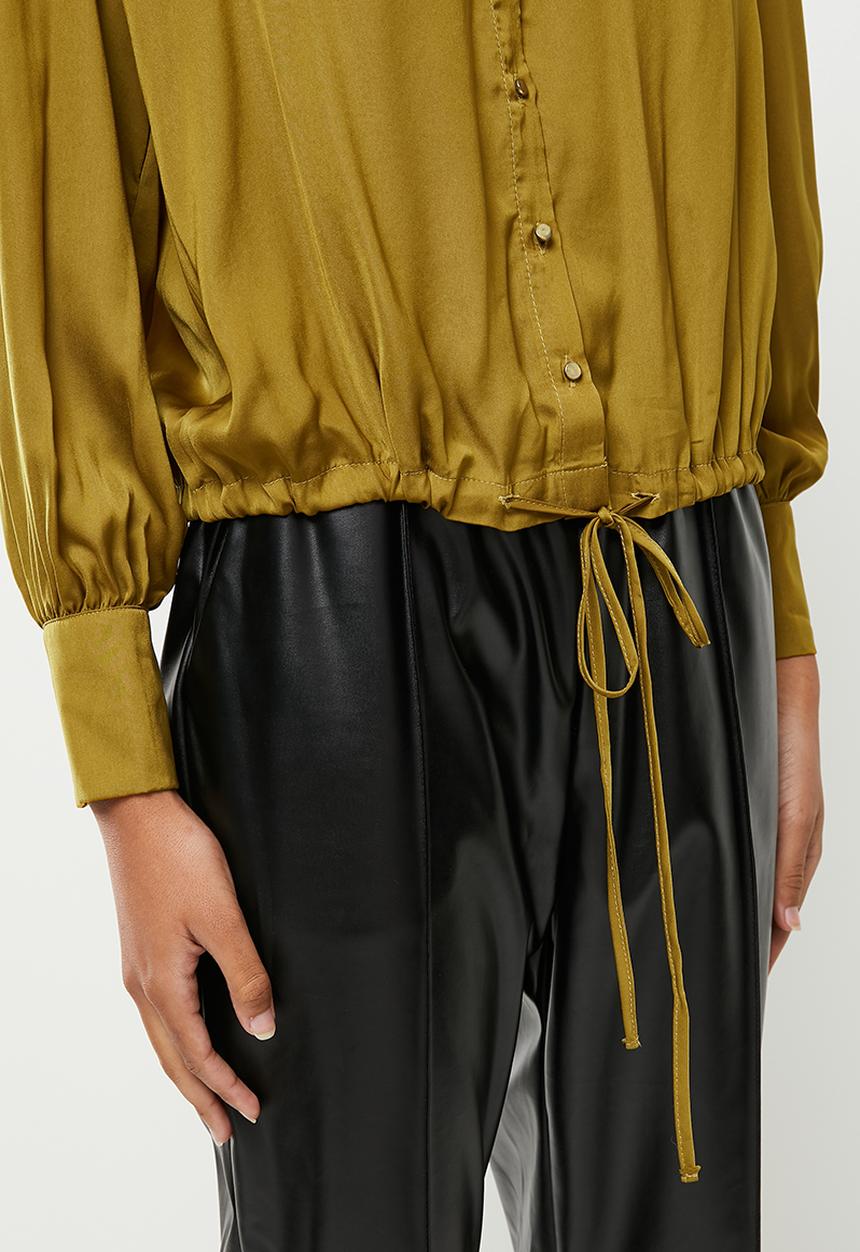 Koton - Classic neck long sleeve shirt - khaki