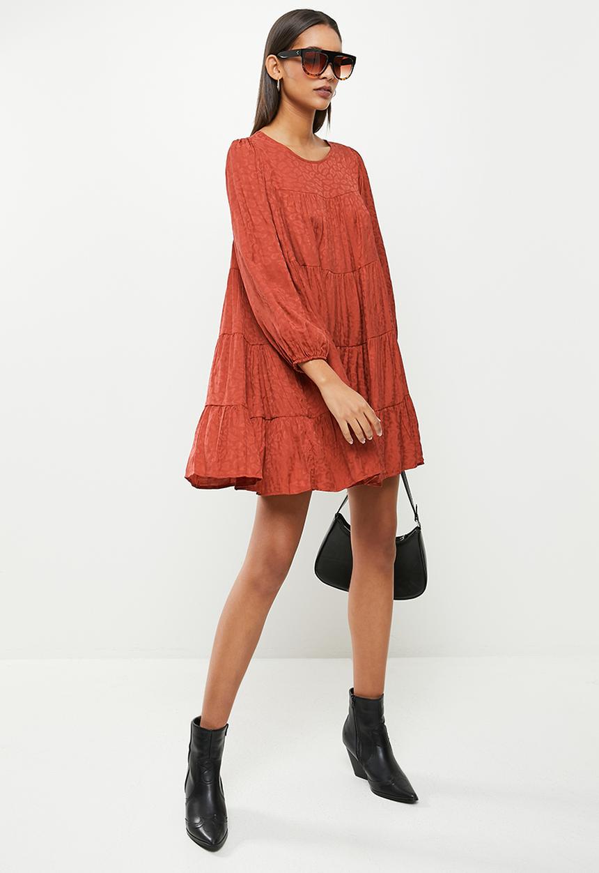Koton - Leopard patterned mini dress - rust