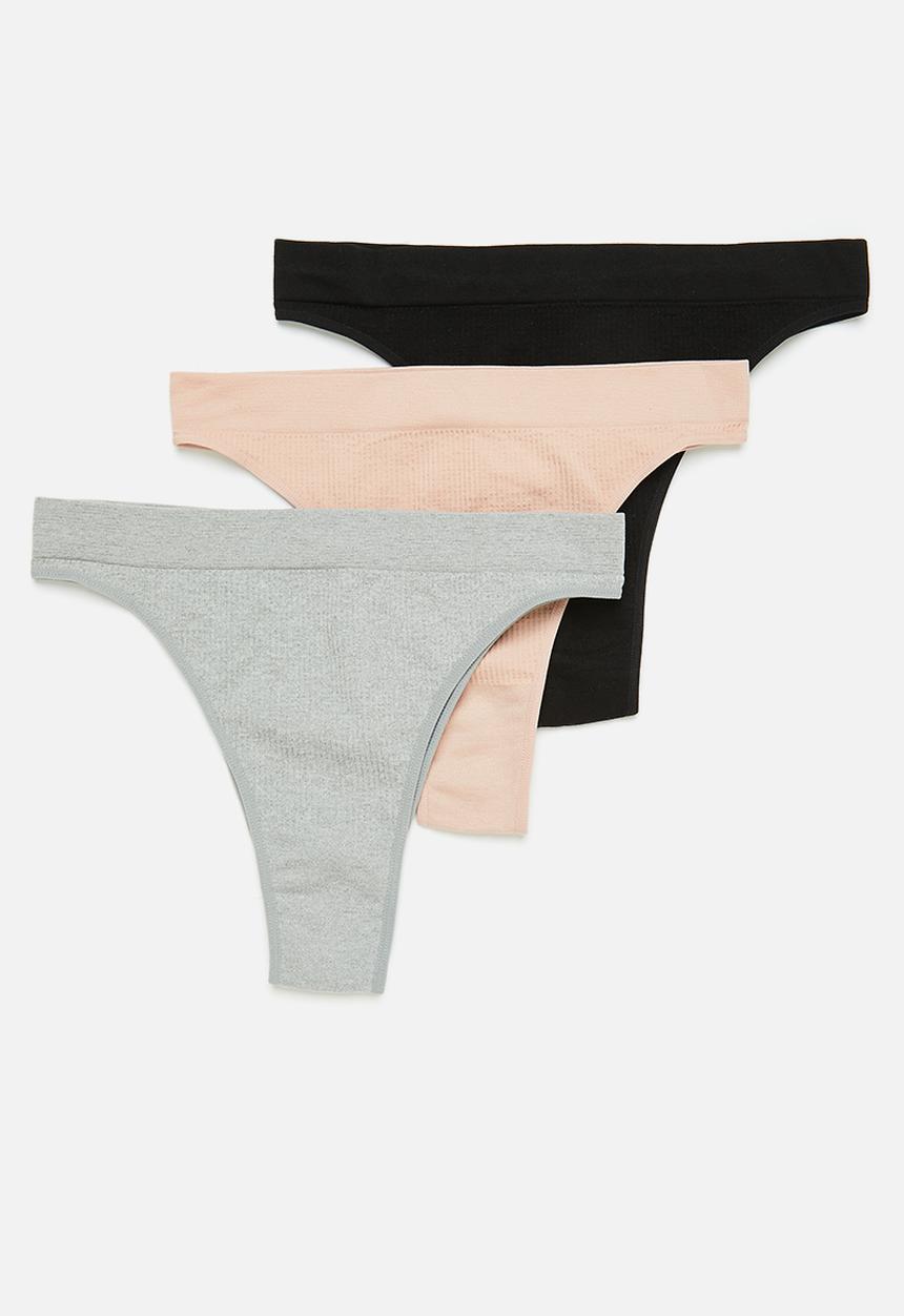 Cotton On - Seamless high cut brasiliano brief 3-pack - multi