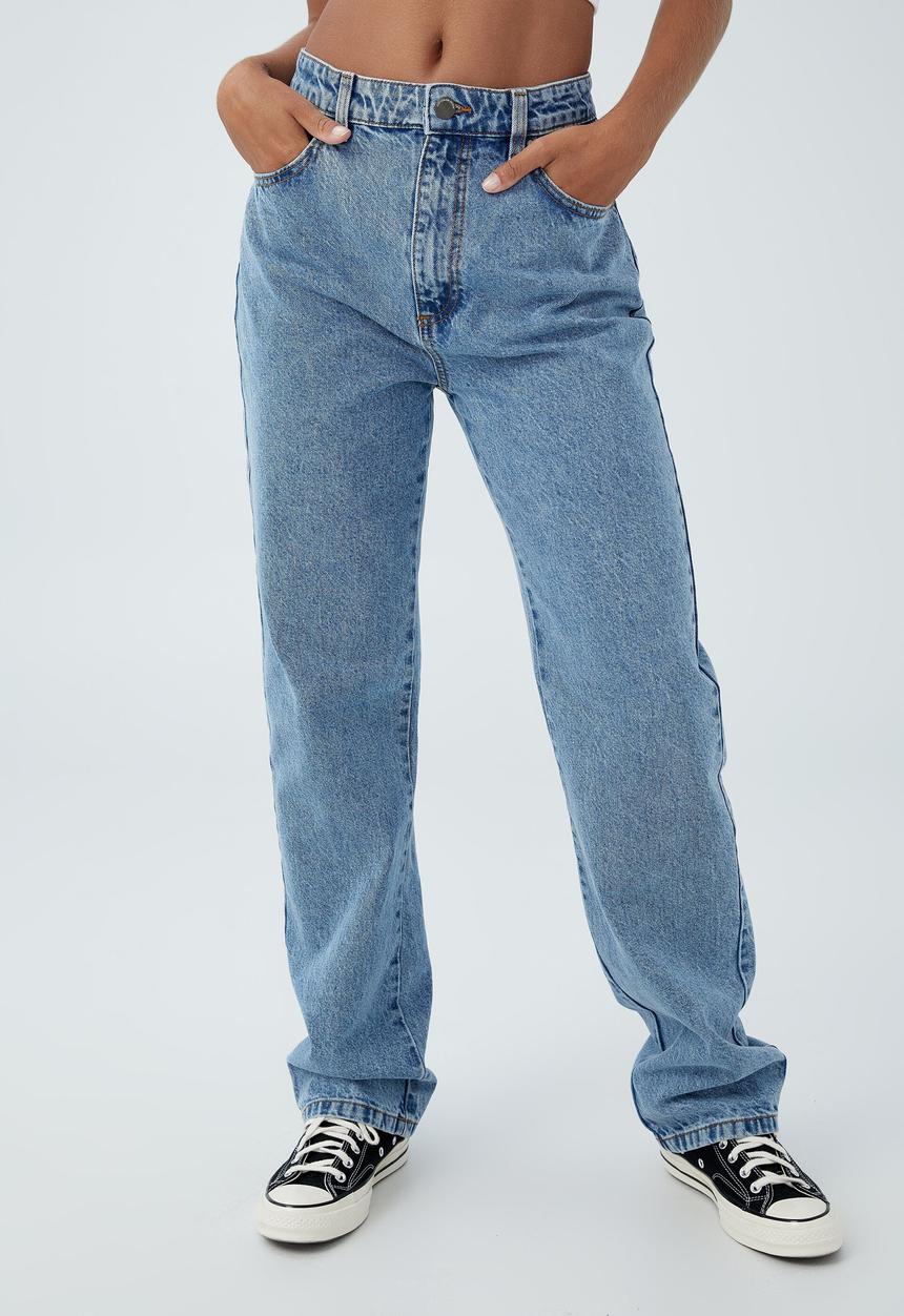 Cotton On - Long straight jean - offshore blue