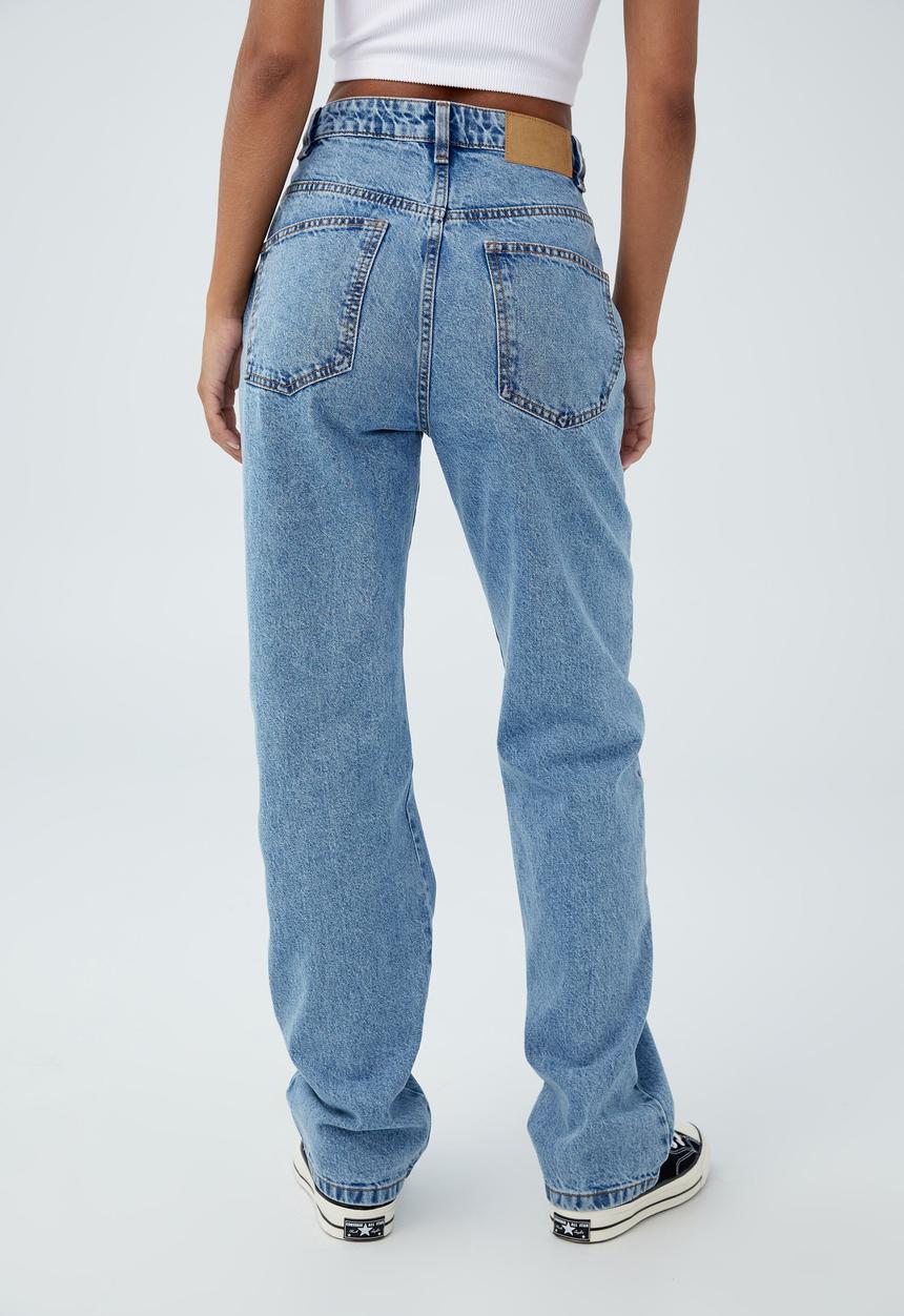 Cotton On - Long straight jean - offshore blue