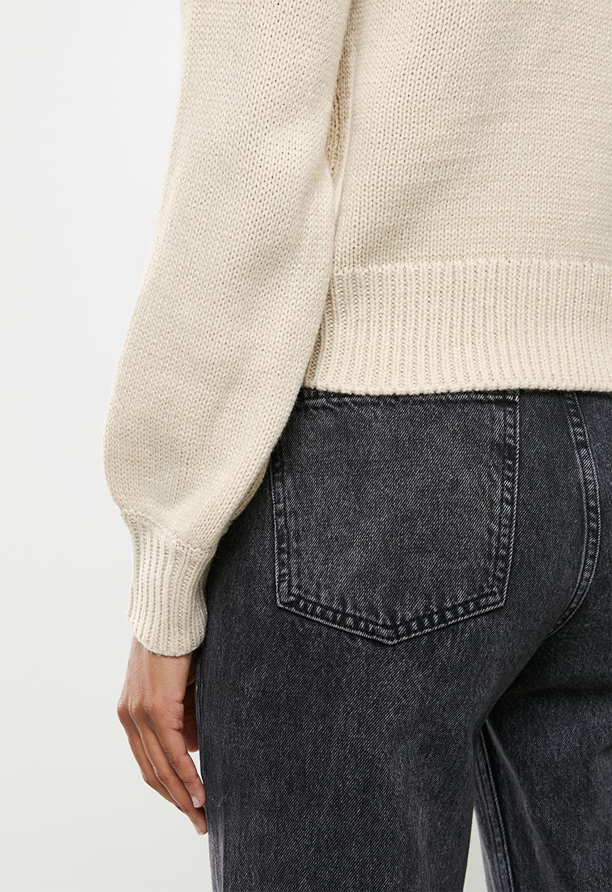 ONLY - Lexa long sleeve collar pullover - pumice stone