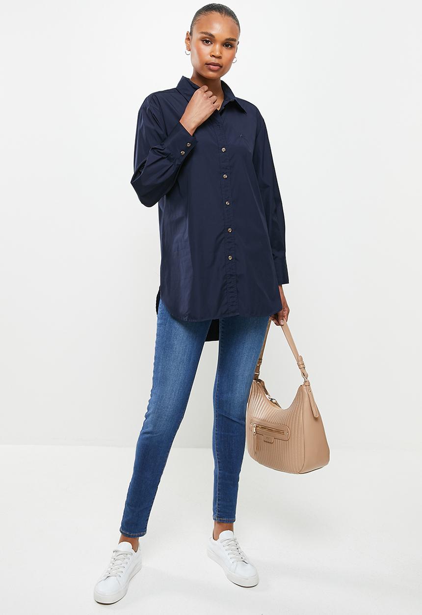 POLO - Wmn boyfriend shirt - navy