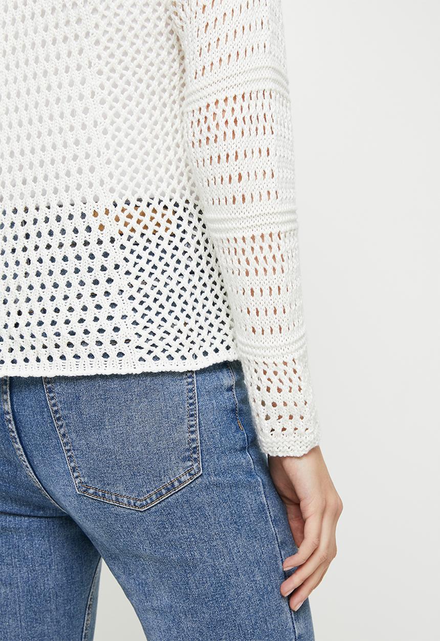 Koton - Crew neck long sleeve jumper - white