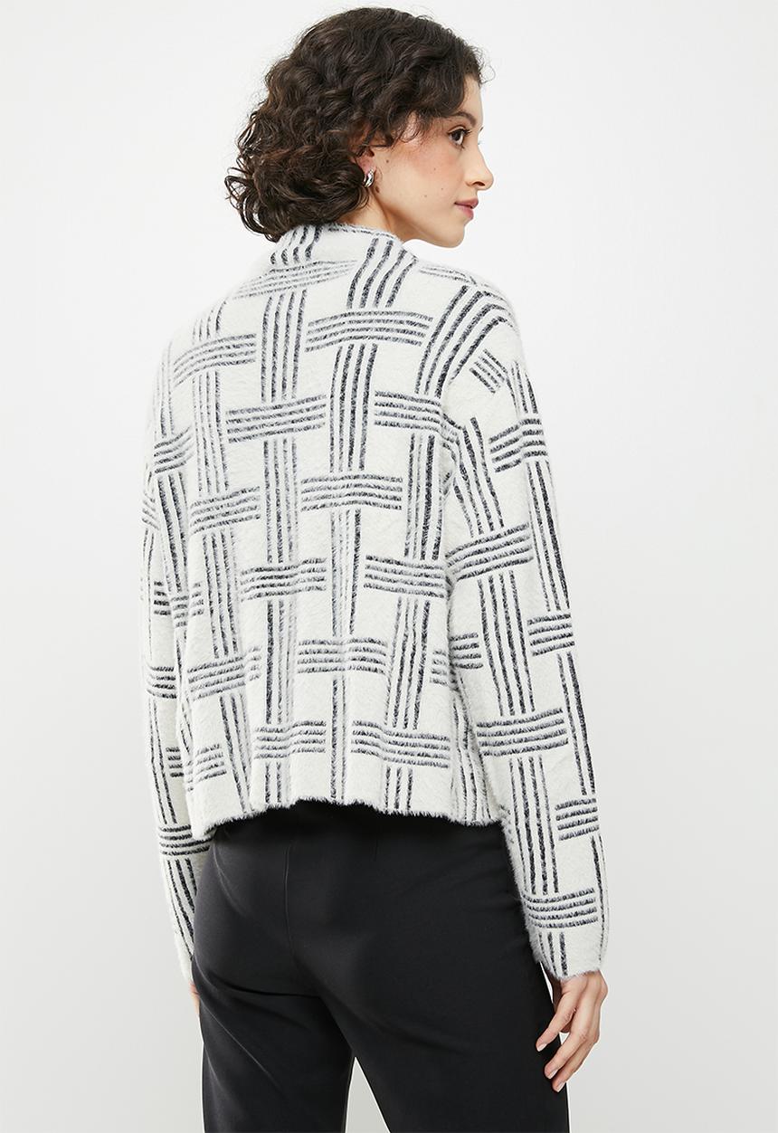 Koton - Turtle neck long sleeve patterned sweater - black patterned