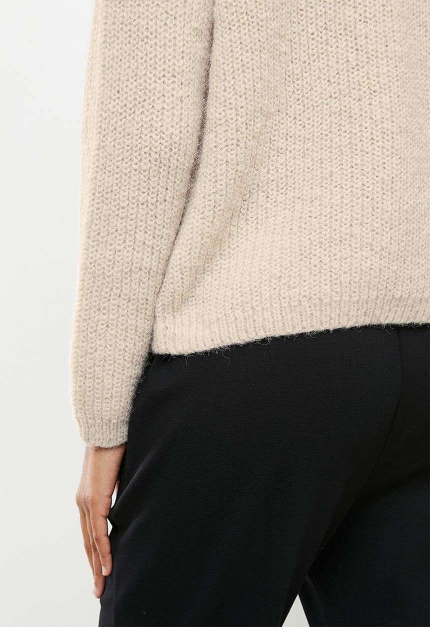 Jacqueline de Yong - Sigrid mia life long sleeve zip pullover - cement