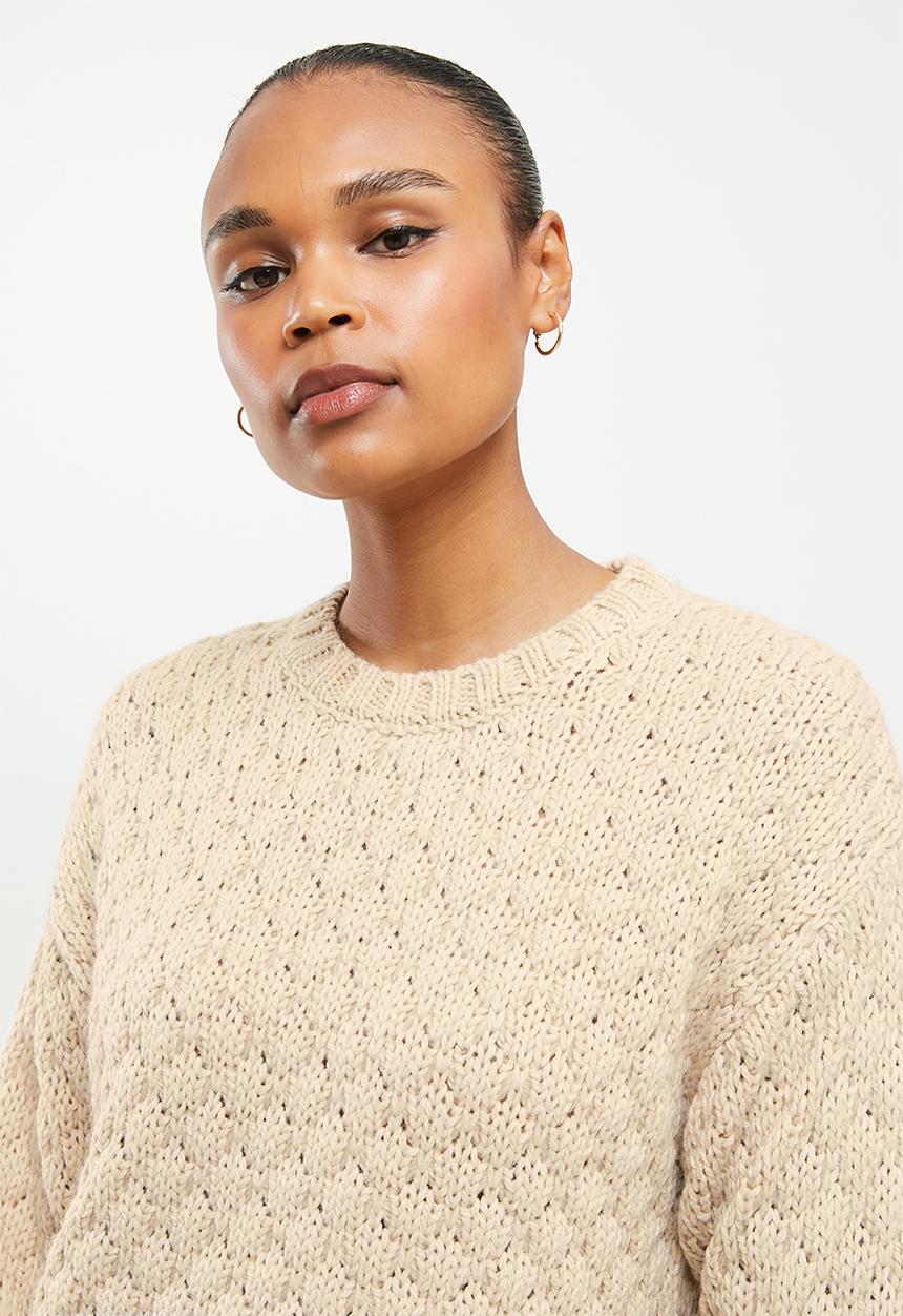 Jacqueline de Yong - Boble life long sleeve pullover - cement