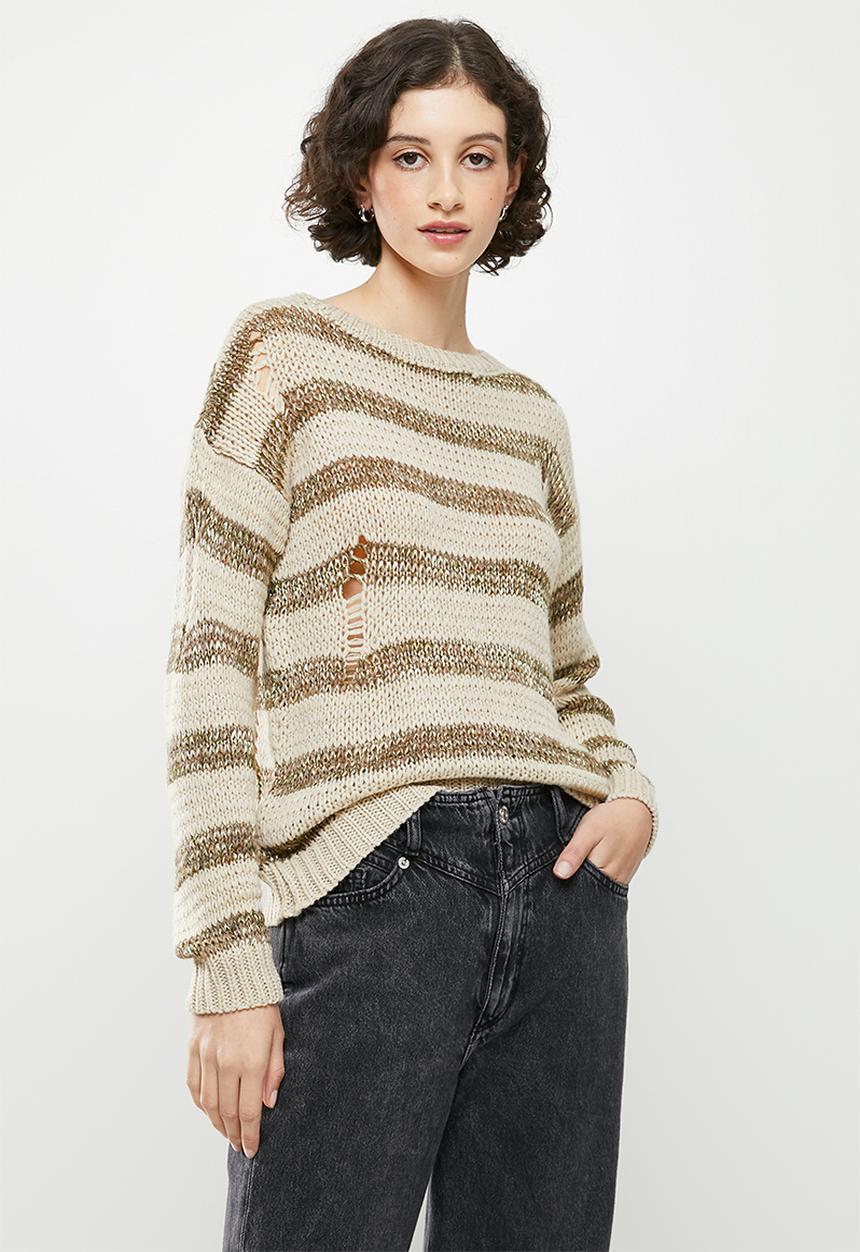 Koton - Crew neck long sleeve jumper - brown 
