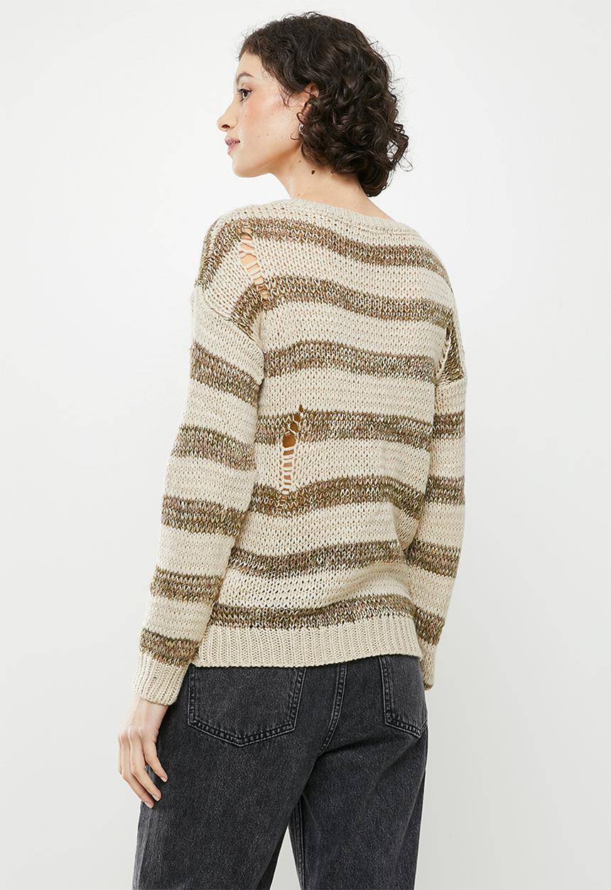 Koton - Crew neck long sleeve jumper - brown 