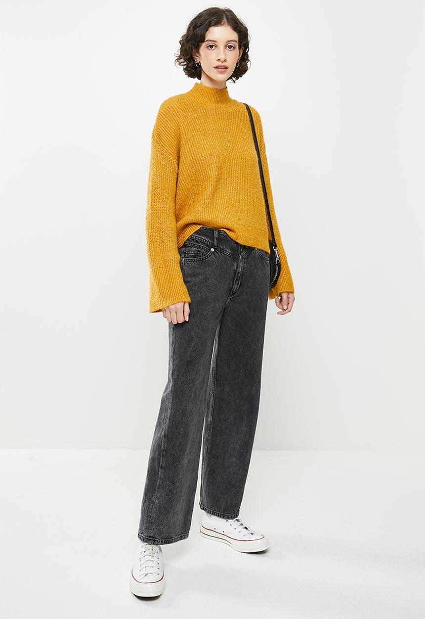 Koton - High neck long sleeve jumper - yellow