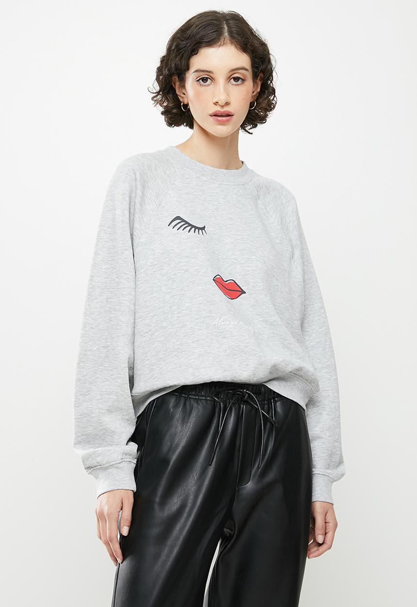 ONLY - Jennifer life long sleeve o-neck box sweater - light grey melange