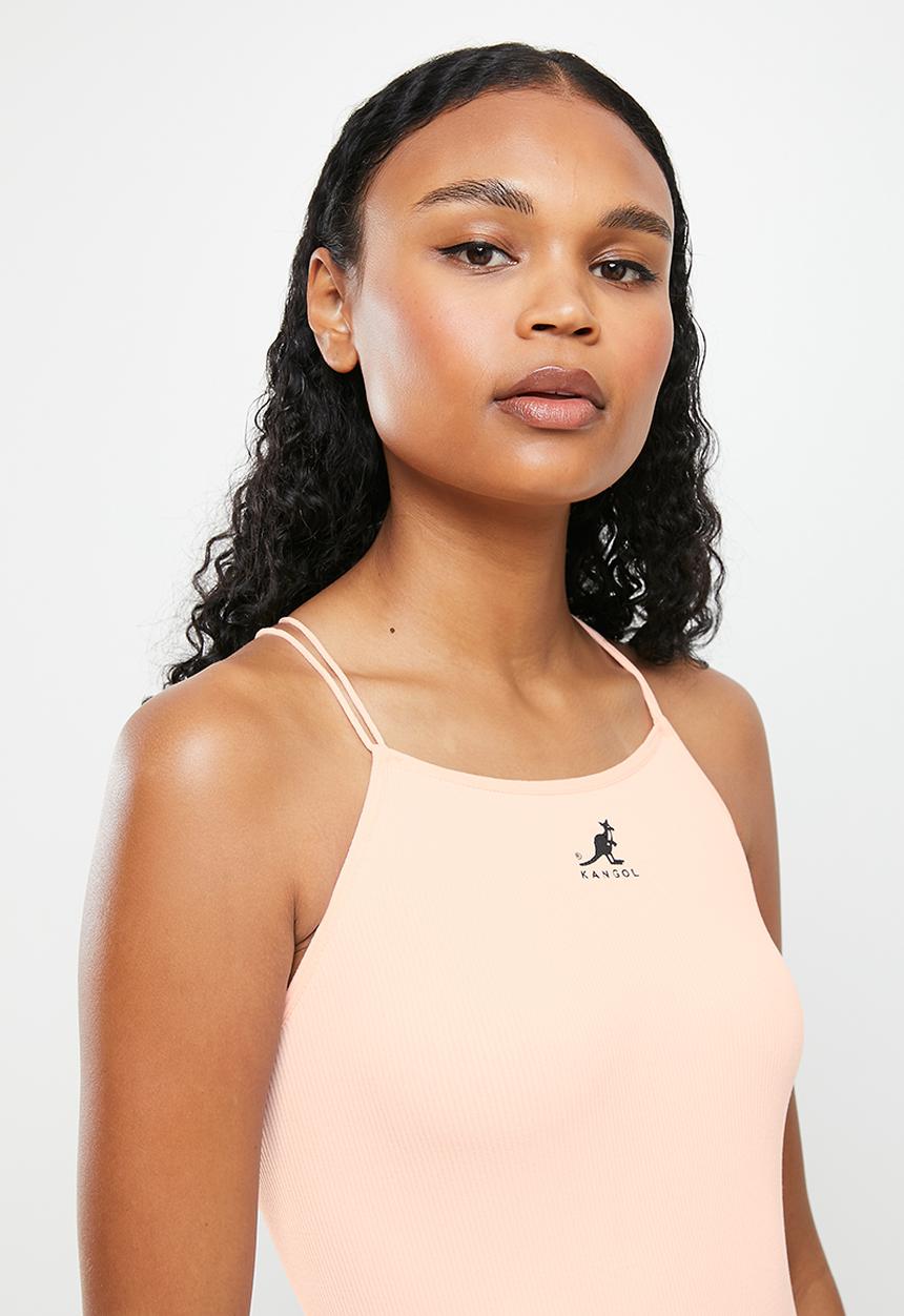 KANGOL - Ribbed thong bodysuit - peach
