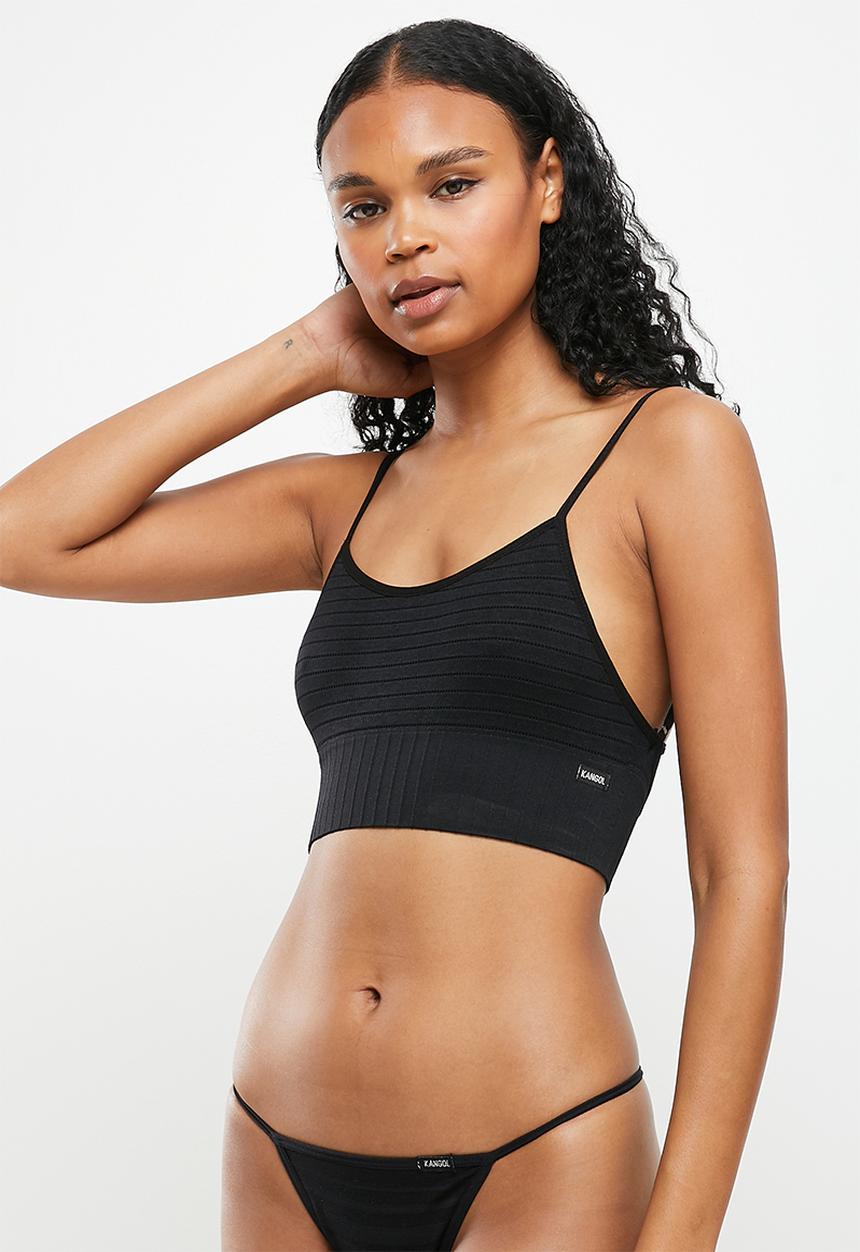 KANGOL - Low back crop - black