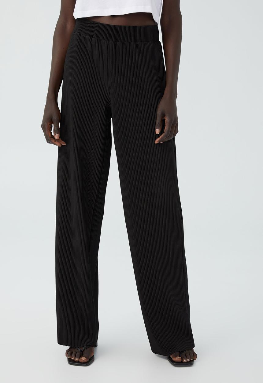 Cotton On - Pleated wide leg pant - black