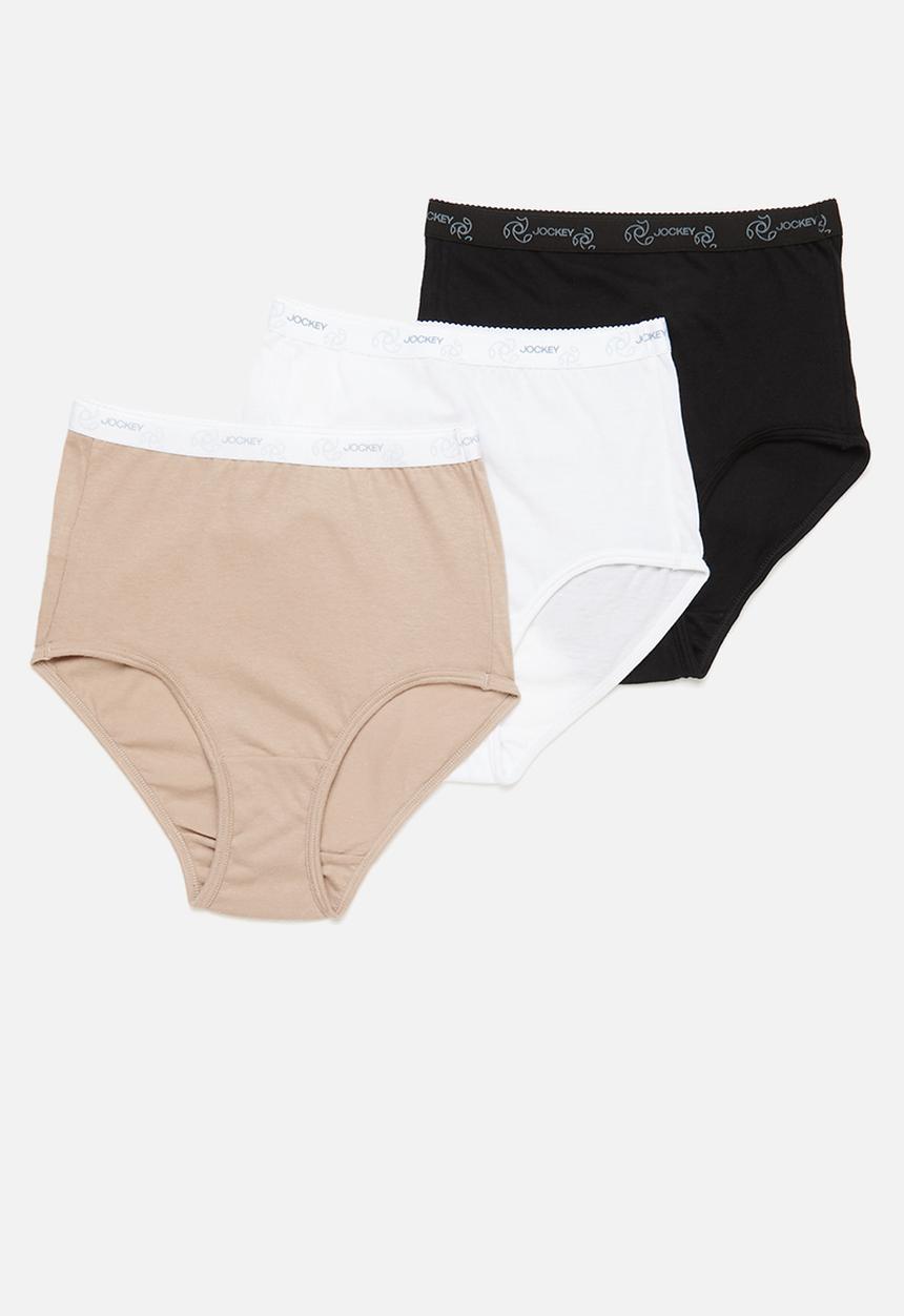 Jockey - 3 pack plain full brief - multi 