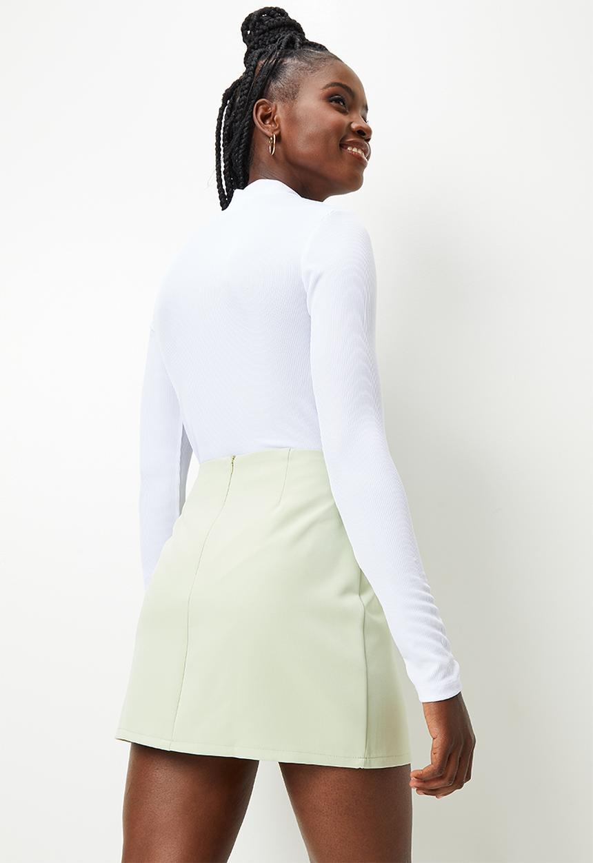 Blake - Turtle neck long sleeve top - white