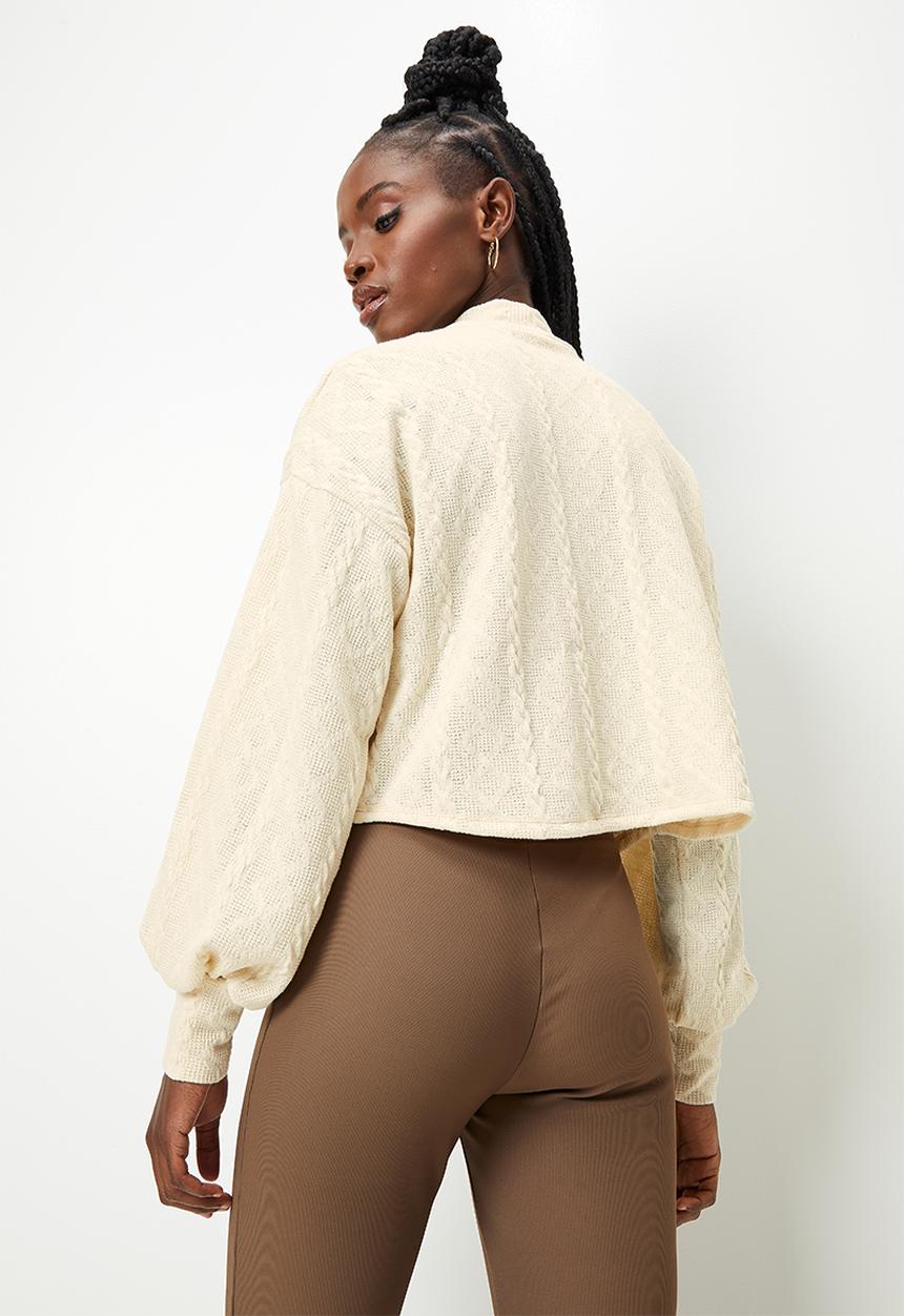 Blake - Co ord Cable boxy pull over - ecru