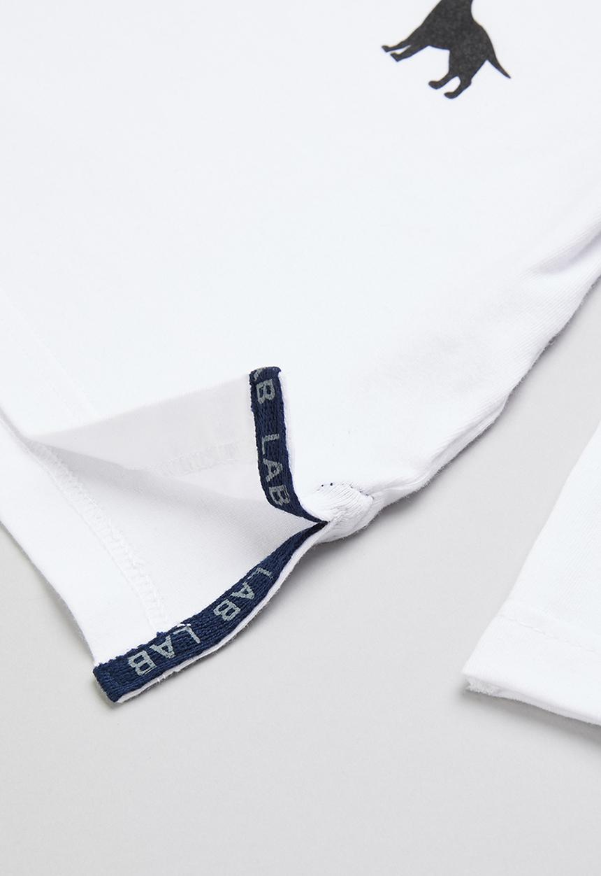 LAB - Long sleeve printed tee - white