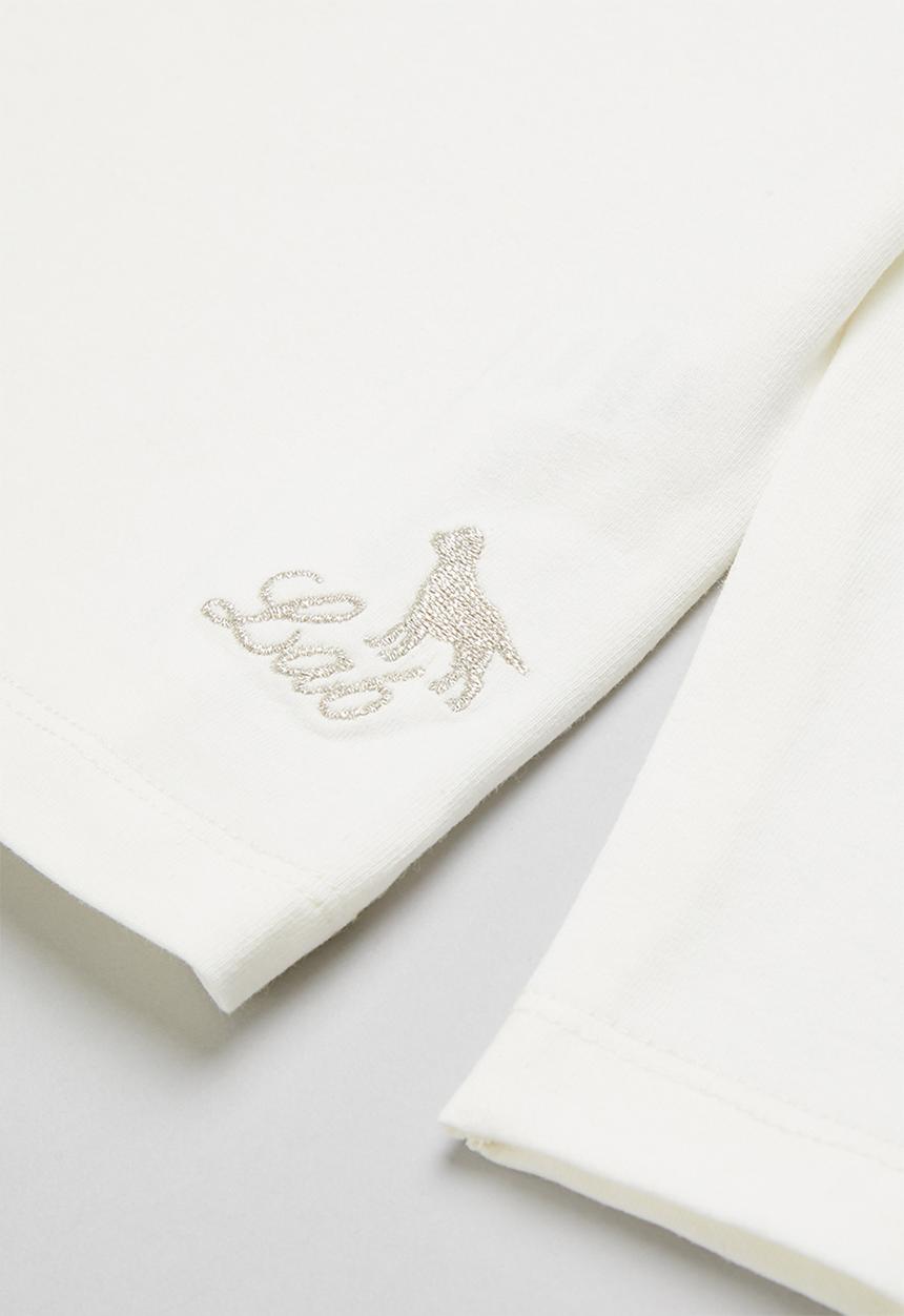 LAB - Long sleeve plain frill tee - white