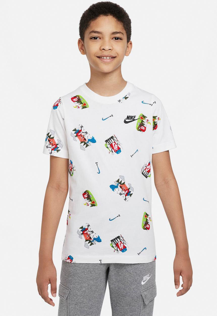Nike - B nsw tee boxy aop - white
