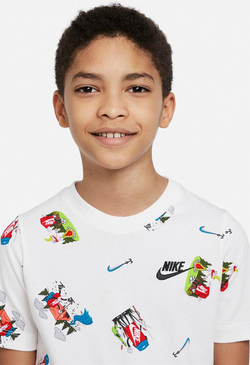 Nike - B nsw tee boxy aop - white