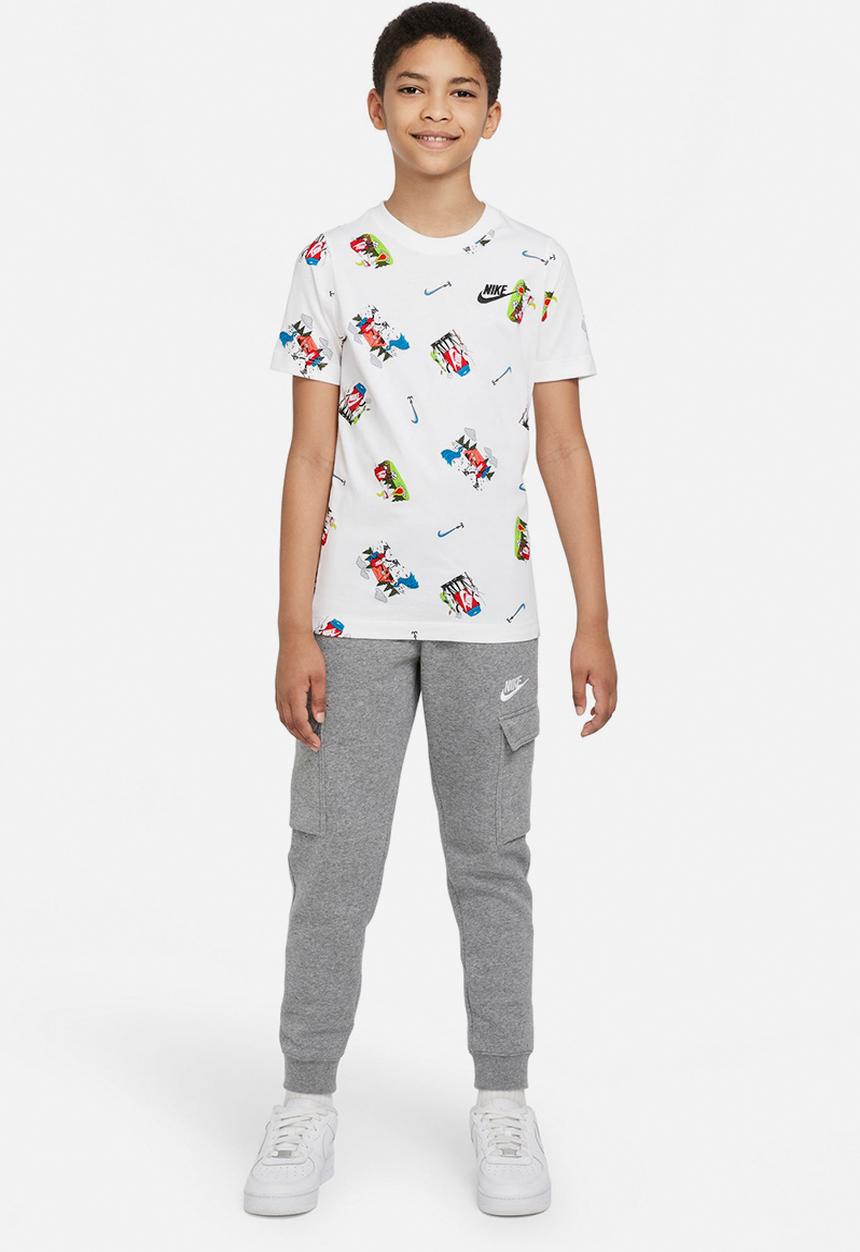 Nike - B nsw tee boxy aop - white