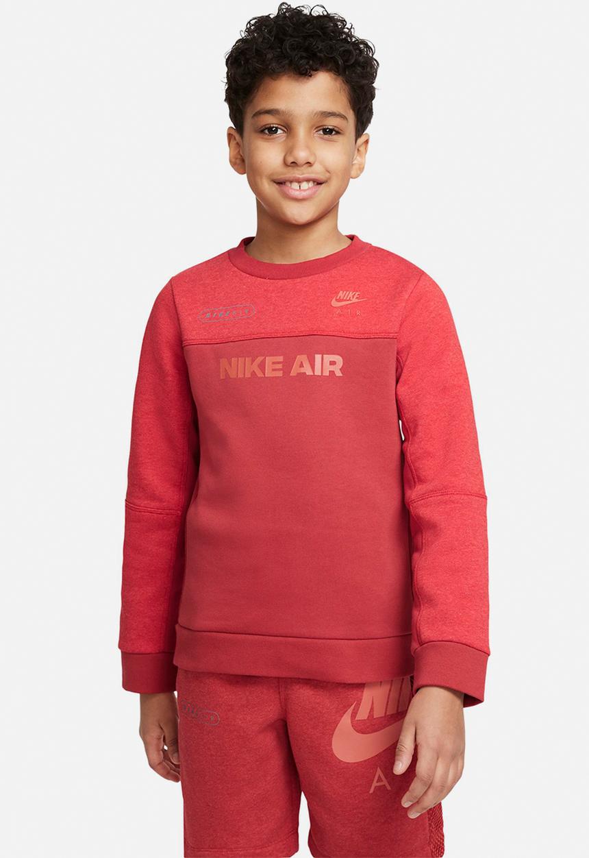 Nike - B nsw nike air crew - red clay/htr/red clay/madder root