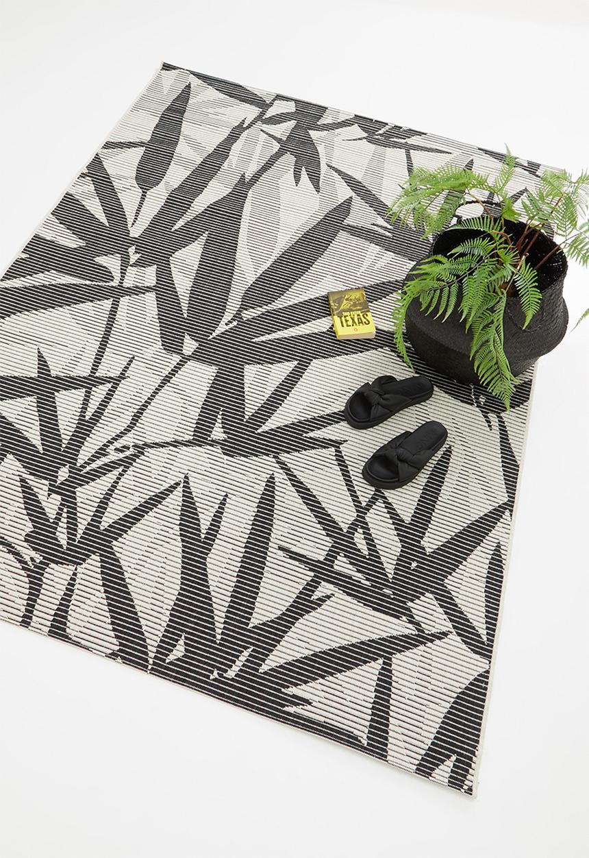 Fotakis - Lineo outdoor leafy rug- black