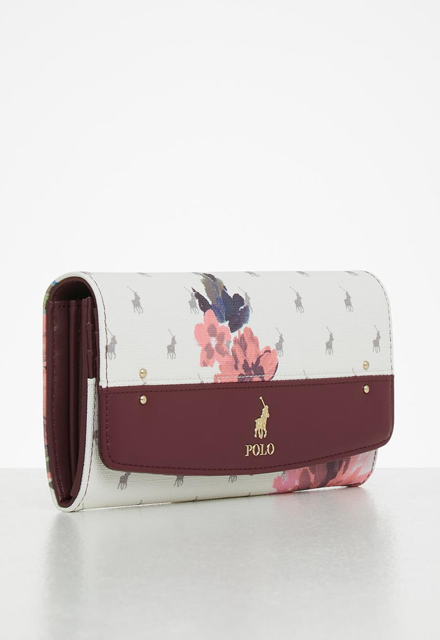 POLO - Floral  clutch purse - berry