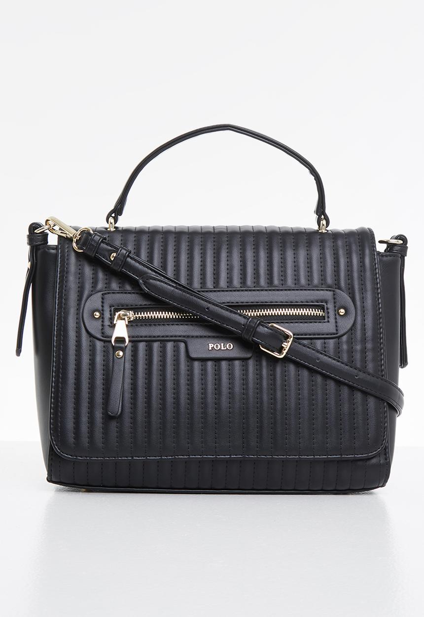 POLO - Quilt flapover shopper - black