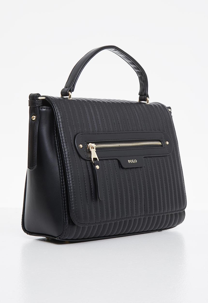 POLO - Quilt flapover shopper - black