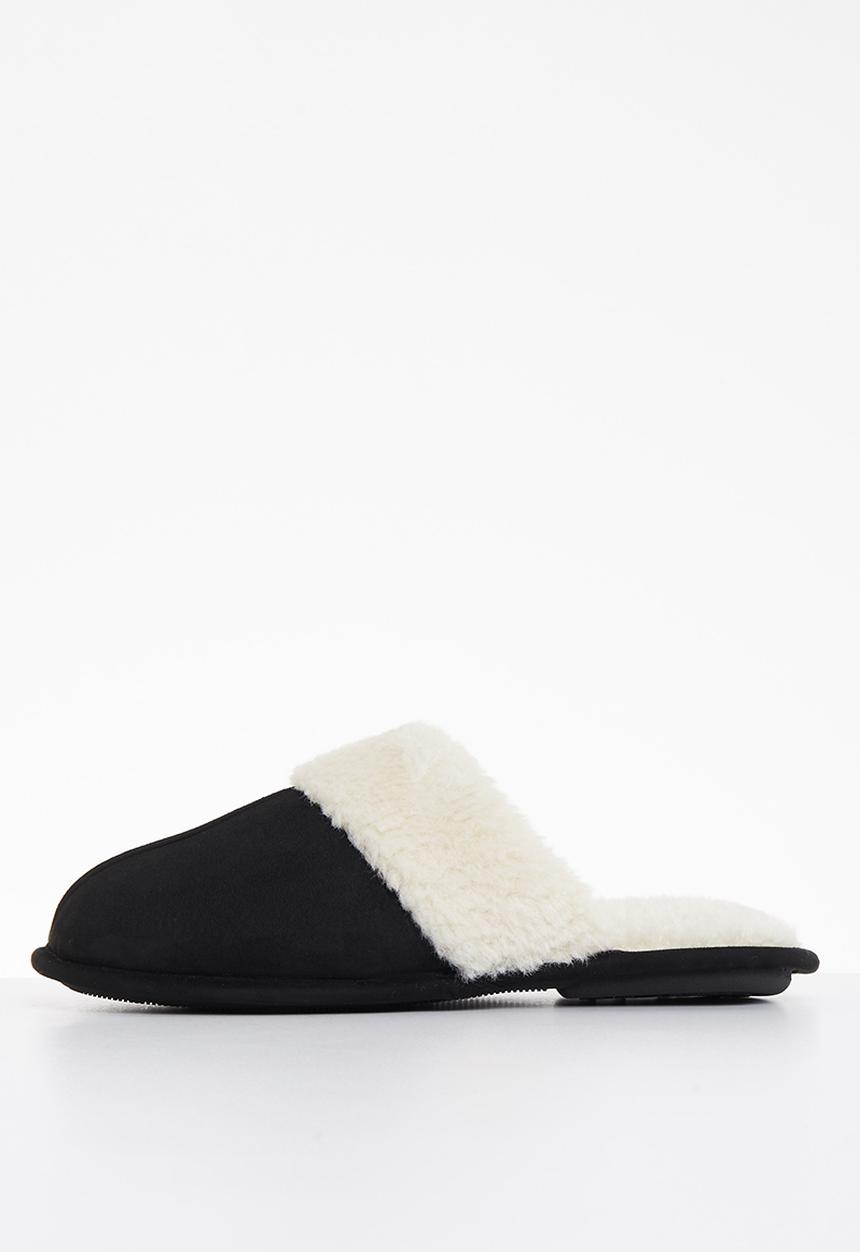 Hush Puppies - Aaron mircrofibre slipper - black & white