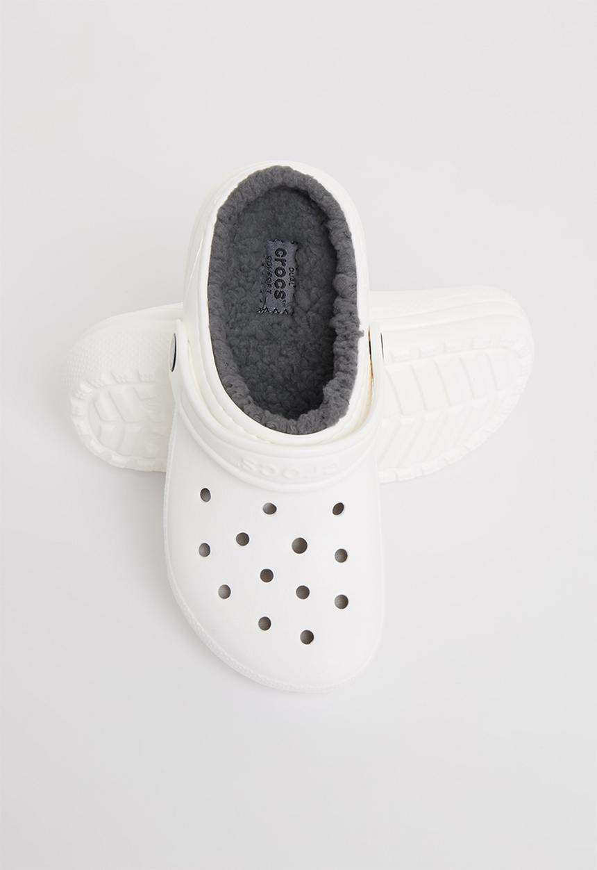 Crocs - Classic lined clog k - white & grey