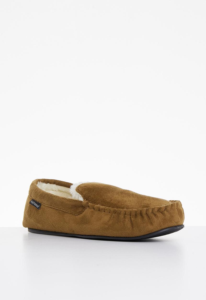 Hush Puppies - Kozy mircosuede slipper - tan