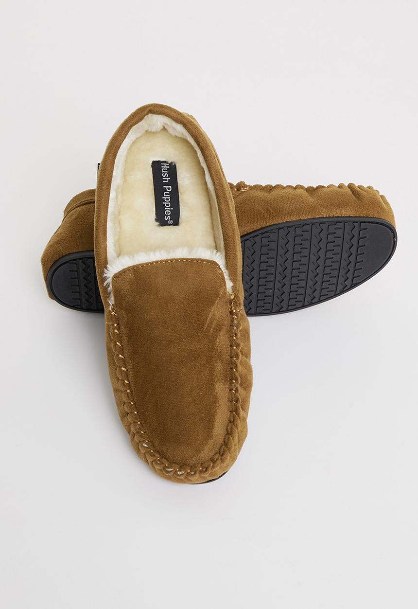 Hush Puppies - Kozy mircosuede slipper - tan