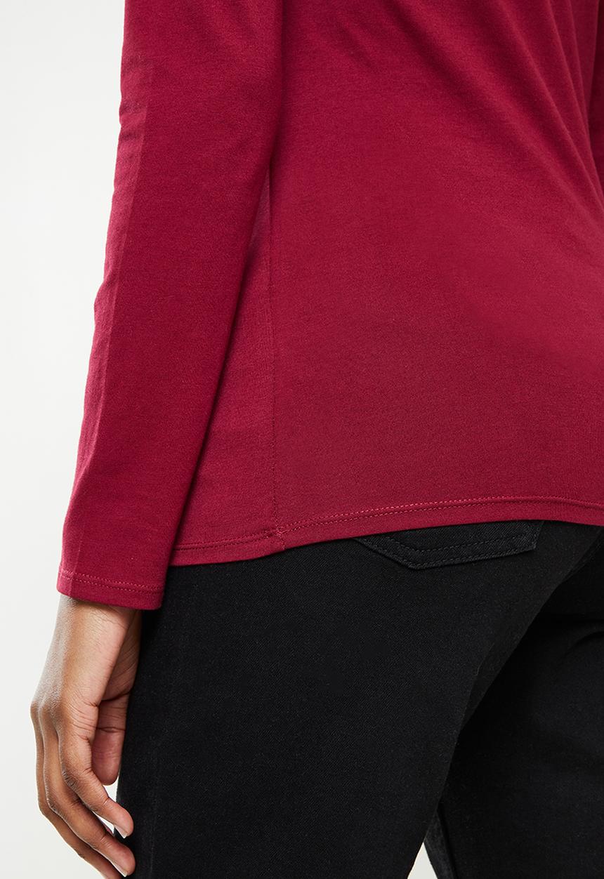 GUESS - Long sleeve split script logo r3 - garnet wine