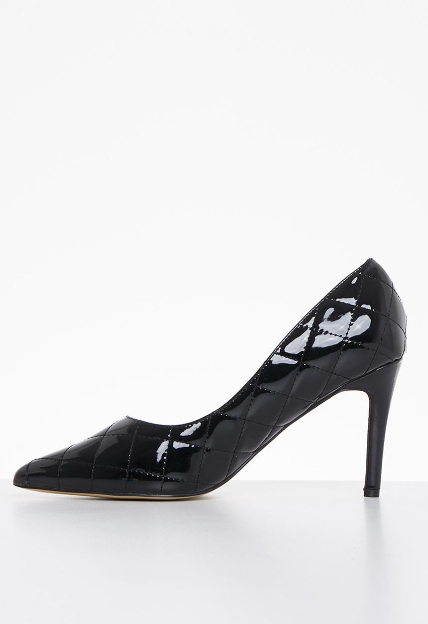 Plum - Kylie quilted court heel - black