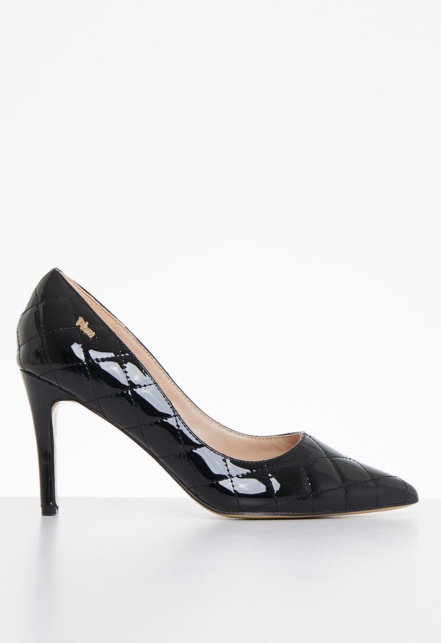 Plum - Kylie quilted court heel - black
