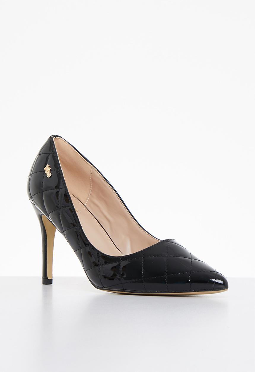 Plum - Kylie quilted court heel - black
