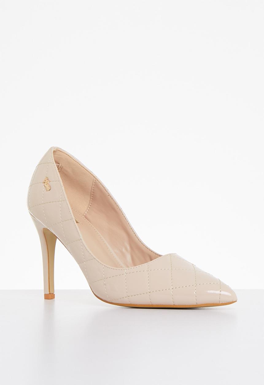 Plum - Kylie quilted court heel - neutral