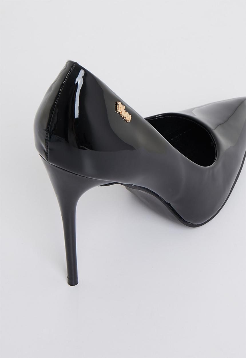 Plum - April court heel - black