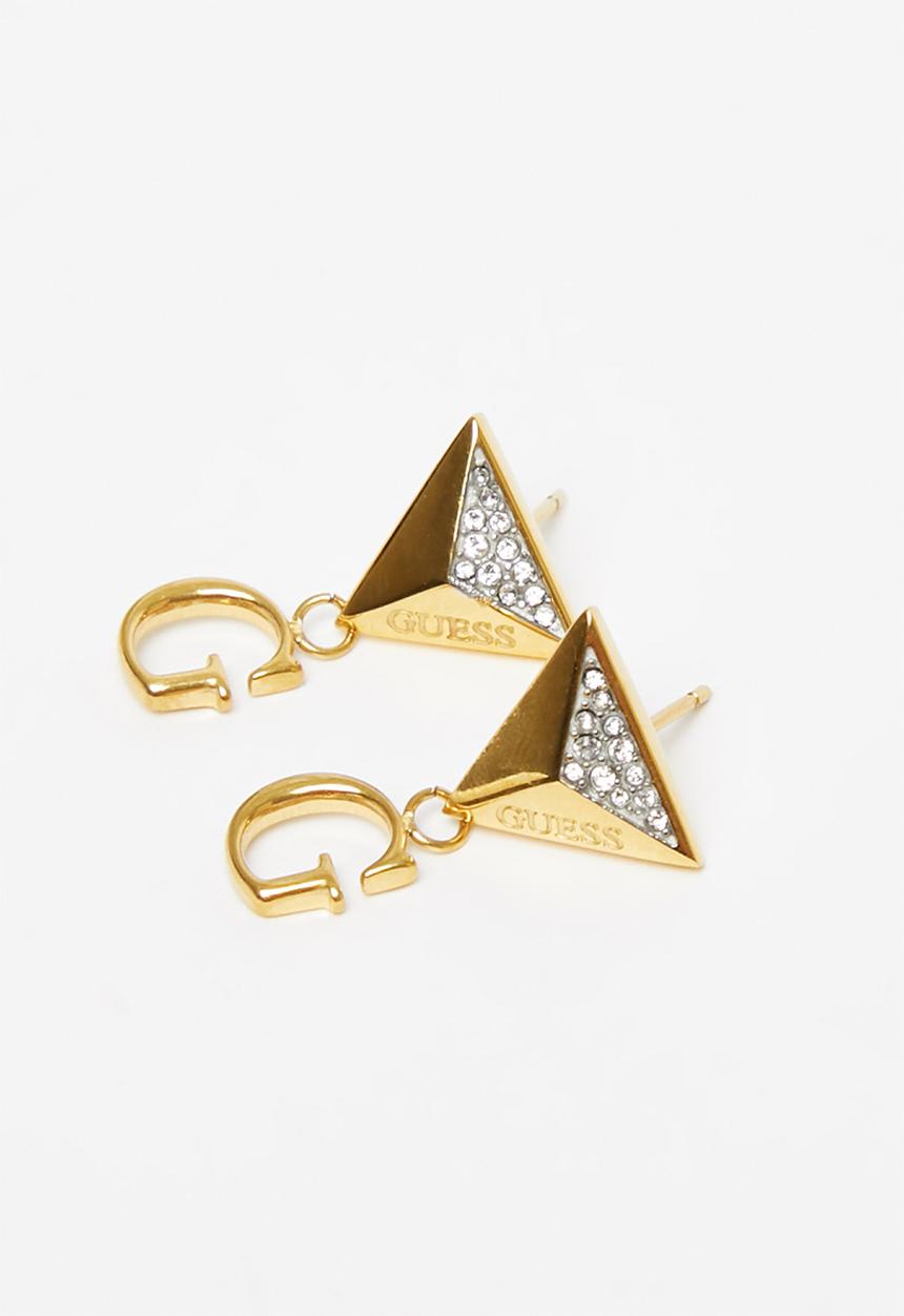 GUESS - Guess explosion triangle studs g charm - gold