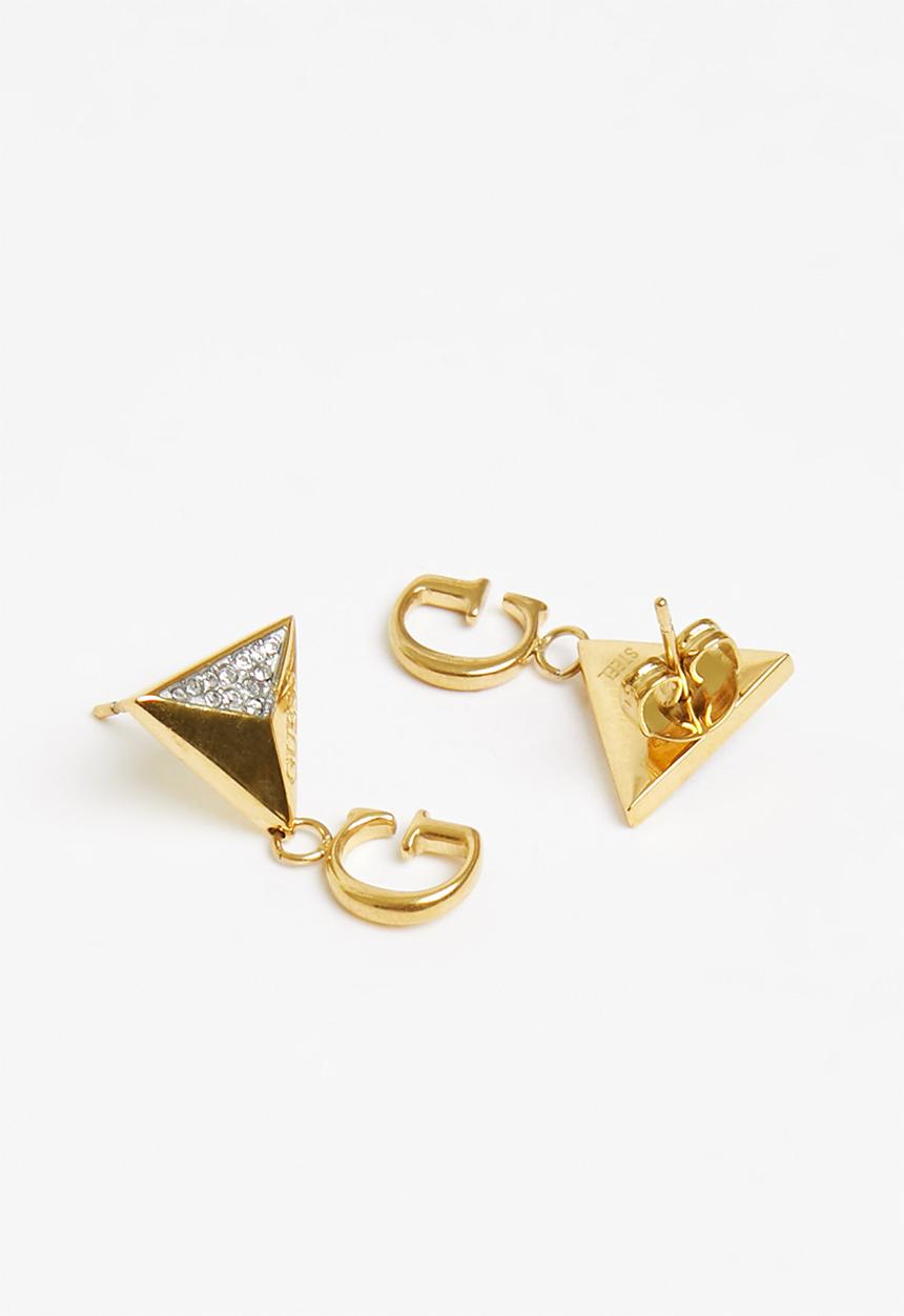 GUESS - Guess explosion triangle studs g charm - gold