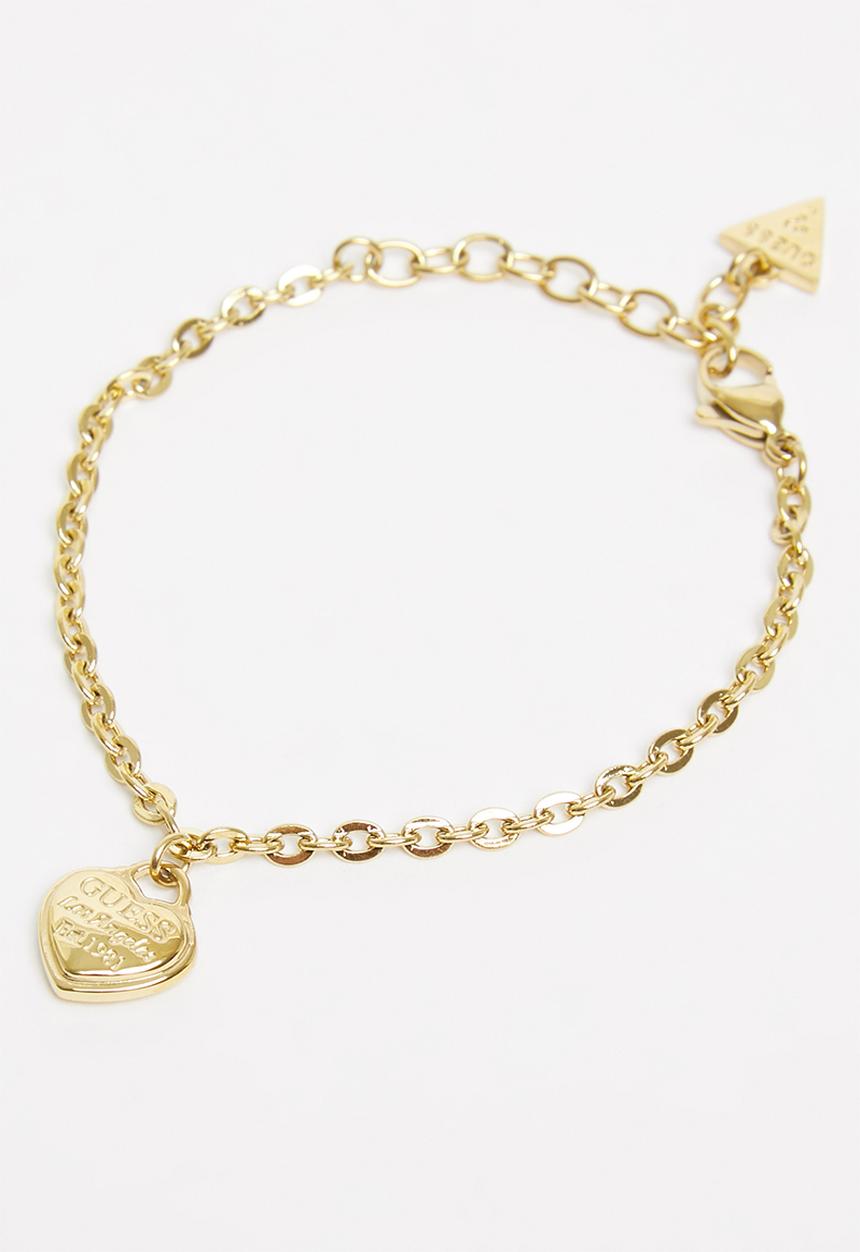 GUESS - Follow my charm mini chain & heart charm - gold