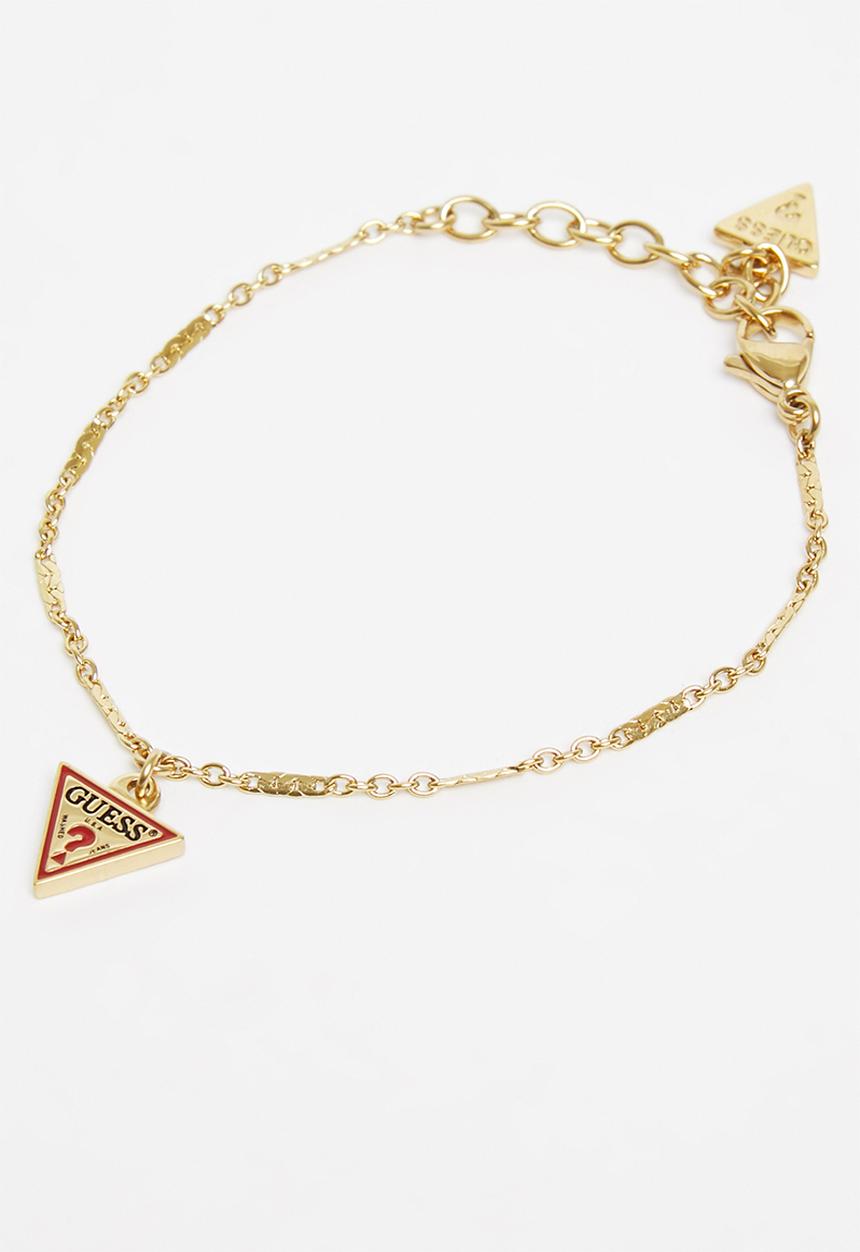 GUESS - L.A. guessers small chain & logo bracelet - gold