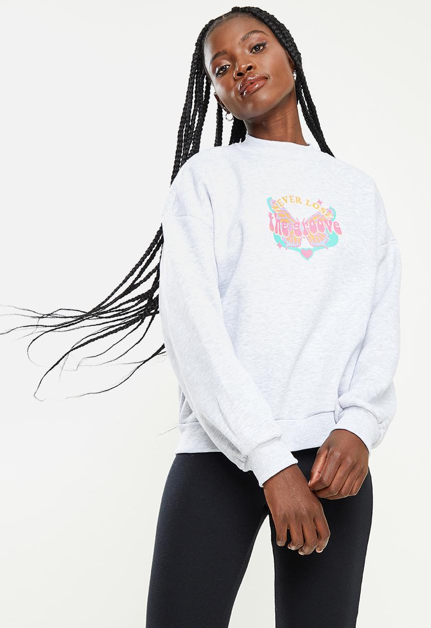 Koton - Crew neck printed sweatshirt - grey