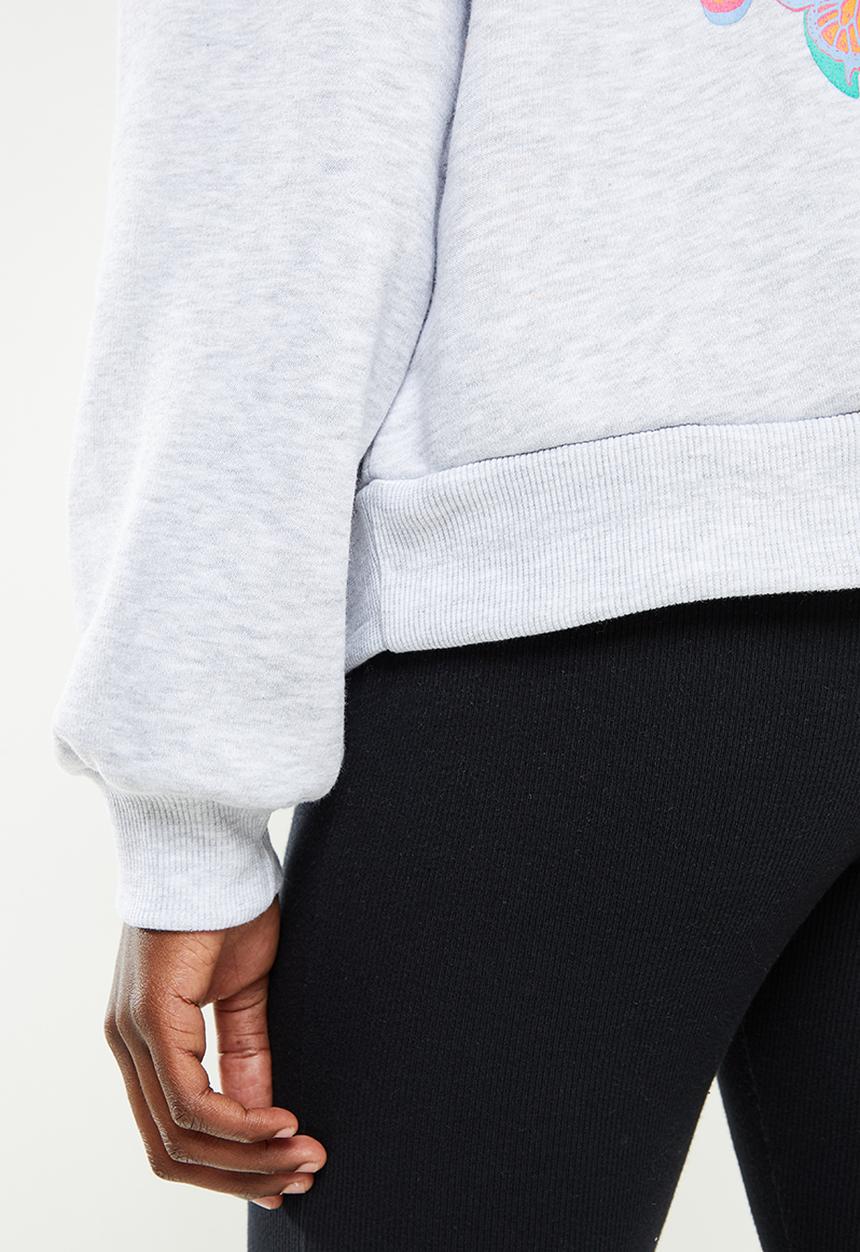 Koton - Crew neck printed sweatshirt - grey