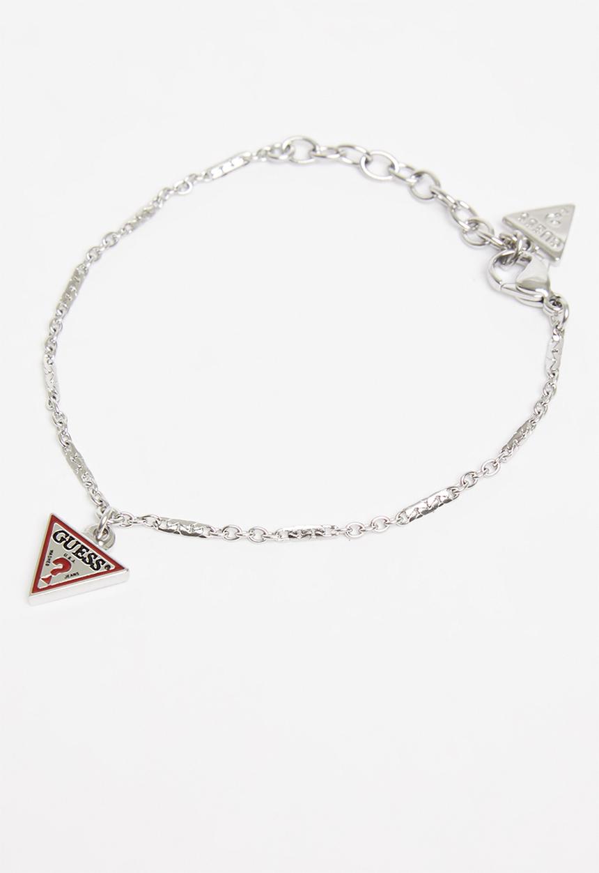 GUESS - L.a. guessers small chain & logo bracelet - silver